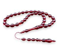 Sükrü Baba 33 Handmade Tesbih Islamic Prayer Rosary Faturan Misbaha Amber Prayerbeads Bakalite Tasbeeh Tasbih Ottoman Sistemli Turkish Kehribar Cherry Amber Red