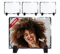 SUEMX 4 Pcs,5.5×7.5 inch Sublimation Slate Blanks Photo Picture Frame Glossy Surface Sublimation Rock Photo Frame for Wedding,Valentine's Day