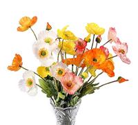 Sueooudh 8 Pack Artificial Flowers Silk Poppy Flowers Decor Bouquet Wedding Party Faux Flower, Flower Arrangement