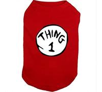 SUEOSU Dog Shirts for Pet Clothes Soft Breathable Puppy Shirts Pop Culture Thing 1 to Thing 9 Printed Pet T-Shirt (RED-1, X-Large)