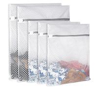 SUERIV Extra Large Honeycomb Mesh Laundry Bag125gsm Net Fabric Durable and Reusable Delicate Wash Bag,Travel Organization Bag for Lingerie,Clothes,Jeans,Bath Towel,Sock (2Large, 3Medium)