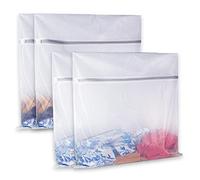 SUERIV Heavy Duty Mesh Laundry Bag for Washing Machine - 24x24 Inch Supper Zipper Net Bag for Travel, Lingerie, Sweater, Garment, Undergarment (4 Pack)