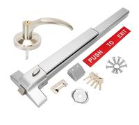 suermany 27.5" Push Bar Panic Exit Device with Exterior Lever， for Commercial Doors - Hardware Lock for Wood and Metal Doors