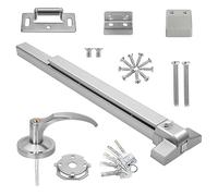suermany Hardware Push Bar Panic Exit Device for Emergency Exit Doors Painted Aluminum, with Exterior Lever Handle