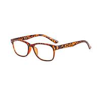 Suertree 1 PC Anti-Blue Computer Reading Glasses, Blue Light Filter Eye Glasses, Blocking UV Computer Glasses, Visual Aided Glasses, Female Male Reading Glasses Brown 3.5 BM162