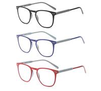 Suertree Reading Glasses, 3 Pack Computer Glasses Fashion Comfortable Glasses for Reading Gradient Frames Spring Hinge Reader Aided Eyeglasses for Men Women JH220