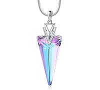SUE'S SECRET Arrow Point Crystal Pendant Necklace for Women, Silver Snake Chain with Dazzling Effect Crystal, Fashion Jewellery Gift for Her, Christmas, Birthday, Anniversary