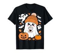 Süßer Geist Kaffee Mütze Cartoon Halloween Gruselige Geister T-Shirt