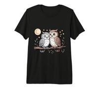 Süßes Eulen Vogel Eule Paar Liebe Premium T-Shirt