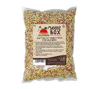 Suet Pellets Wild Bird Food 1kg - Variety Rainbow Pack - Including Suet Nut Berry and Insect Pellets - Attracts Woodpeckers Blackbirds Robins Jays and Wrens