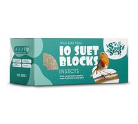 Suet Shop - Insect Suet Blocks for Wild Birds, 300g (Pack of 10) - Enriched with Human Grade Beef Tallow, High in Energy & Protein - All-Season Bird Feed - Manufactured In The UK
