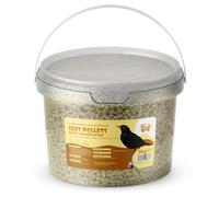 Suet Shop - Peanut & Mealworm Suet Pellets, 3kg Resealable Tub - Wild Bird Food Enriched with Human Grade Beef Tallow, High in Energy & Protein - All-Season Bird Feed - Manufactured In The UK