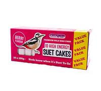 Suet To Go Berry Suet Block Wild Bird Treat, 10 x 300 g,Packaging may vary