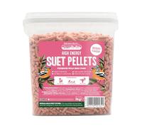 Suet To Go Berry Suet Pellets Tub 3kg - High Energy Wild Bird Food, Protein & Fat, Attracts Robins & Tits