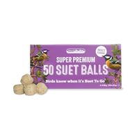Suet to Go Insect Suet Fat Balls for Wild Birds - High Energy Wild Bird Food for Small Birds to Large, Bird Suet Balls for Wild Birds 50 Pack 85g