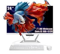 suevery 24" FHD All-in-One PC Desktop, Core i5 16GB RAM 512GB SSD, 23.8" 1080P Computer for Desktop, WiFi 6 HDMI HD Webcam, Compact AIO for Home Office Business Daily Use with Keyboard & Mouse