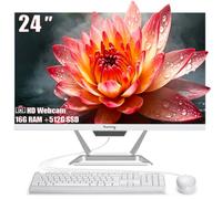 suevery 24" FHD All-in-One PC Desktop, Core i5 16GB RAM 512GB SSD, 23.8" 1080P Computer for Desktop, WiFi 6 HDMI HD Webcam, Compact AIO for Home Office Business Daily Use with Keyboard & Mouse