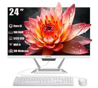 suevery 24" FHD All-in-One PC Desktop, Core i5 16GB RAM 512GB SSD, 23.8" 1080P Computer for Desktop, WiFi 6 HDMI HD Webcam, Compact AIO for Home Office Business Daily Use with Keyboard & Mouse