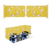 Sueving Stove Splatter Guard, 2 Pack 30cm Height Oil Splash Guard for Cooking, Foldable Heat Resistant Kitchen Splashbacks for Cookers, Kitchen Worktop (Cat)