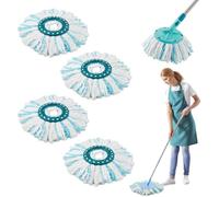 Suevut 4-Pack Replacement Heads for Leifheit Clean Twist Mop, Microfiber, Floor, Tile, Marble