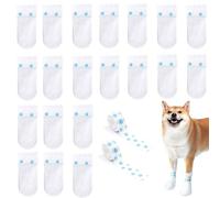 Suevut 40 Pcs Disposable Dog Shoes, Adjustable Non-Woven Dog Boots for 15-35kg Dogs with Self-Adhesive Bandage, Protect Paws from Licking and Infection Cover for Walking, Running, Hiking
