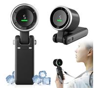 Suewidfay Mini Handheld Fan Rechargeable, 5 High Speeds Adjustable Hand Fan, 4000mah Portable Mini Electirc Fan Handheld Personal Fan Travel Fan Battery Powered Turbo Fan Neck Fan (Grey)