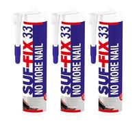 SUF-FIX No More Nails Heavy Duty Mounting Adhesive 3x 440g | Contractor Grade Multipurpose Strong Glue for Wood, Metal & Plastic | Powerful Grab for Interior Wall Repair & Mounting (White, 3 Pack)