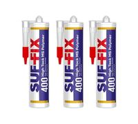 SUF-FIX No More Screw 400 High Tack MS Polymer 290ml-500gr 3 x High Initial Tack Construction Adhesive | Professional Heavy Duty Bonding Adhesive Waterproof Elastic Paintable Solvent Free (3 Pack)