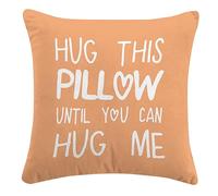 Sufamb Hug This Pillow Until You Can Hug Me Throw Pillow Covers Decor, 18'' x 18'' Pillow case, Boyfriend Girlfriend Birthday Gifts,Long Distance Relationships Gifts, Valentine's Day Gifts (Orange)
