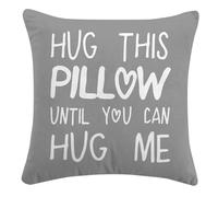 Sufamb Hug This Pillow Until You Can Hug Me Throw Pillow Covers Decor, 20'' x 20'' Pillow case, Boyfriend Girlfriend Birthday Gifts，Long Distance Relationships Gifts， Valentine's Day Gifts,(Gray)