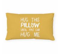 Sufamb Hug This Pillow Until You Can Hug Me Throw Pillow Covers Decor for Bedroom,12''x20'' Pillow case, Boyfriend Girlfriend Birthday Gifts，Long Distance Relationships Gifts（Yellow）(20x12in)
