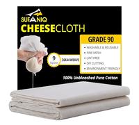 Sufaniq Cheese Cloths, Grade 90 (9 Sq Feet) 100% Pure Cotton Reusable Cheesecloth, Unbleached Ultra Fine Fabric, Cheesecloth for Straining, Premium Butter Muslin Cloth for Straining - 1 Sq Yard