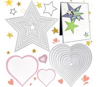 Sufe 18 Pieces Stars Scrapbooking Embossing Stencils, Stars Metal Cutting Dies, for Scrapbook, Album Paper, DIY Crafts & Card Making