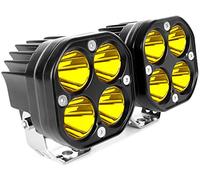 SUFEMOTEC Yellow Led Pods Lights 3Inch 40W Led Driving Off Road Lighting 12V 24V Spot Cube Light Bar for 4WD Pickup Trucks Boat ATV UTV SUV Motorcycle Golf Tractor Amber Fog Light (Pack of 2)