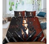 SUFFERBOW Keanu Reeves Duvet Cover for Teens And Adults Quilt Cover 3D Print John Wick Comforter Covers Soft Microfiber with Zipper Closure with Pillow Cases Bedding Set 3 Pieces Double（200x200cm）