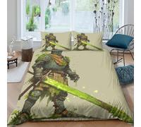 SUFFERBOW Knight Quilt Cover Comforter Covers for Teens And Adults 3D Print Warrior Duvet Cover Soft Microfiber Bedding Set with Zipper Closure with Pillow Cases 3 Pieces Double(200x200cm)