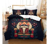SUFFERBOW Nutcracker Comforter Covers for Teens And Adults Duvet Cover Quilt Cover 3D Print Fairy Tale with Pillow Cases with Zipper Closure Bedding Set Soft Microfiber 3 Pieces Double(200x200cm)