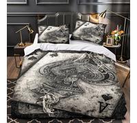 SUFFERBOW Playing Card Comforter Covers for Boys Girls Quilt Cover 3D Print Poker Duvet Cover Bedding Set Soft Microfiber with Pillow Cases with Zipper Closure 3 Pieces Super King（260x220cm）