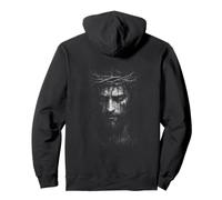 Suffering Jesus Christ with Crown Of Thorns Portrait Pullover Hoodie