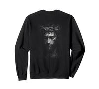 Suffering Jesus Christ with Crown Of Thorns Portrait Sweatshirt