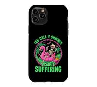 Suffering Summer Skeleton Flamingo Float Humor Case for iPhone 11 Pro