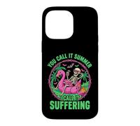 Suffering Summer Skeleton Flamingo Float Humor Case for iPhone 14 Pro Max