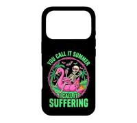 Suffering Summer Skeleton Flamingo Float Humor Case for iPhone 17 Pro