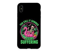 Suffering Summer Skeleton Flamingo Float Humor Case for iPhone XS Max