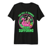 Suffering Summer Skeleton Flamingo Float Humor Premium T-Shirt