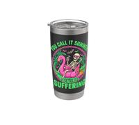 Suffering Summer Skeleton Flamingo Float Humor Stainless Steel Insulated Tumbler