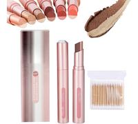Sufficientlg Glitter Gradient Eyeshadow Stick, Waterproof Dual Color Gradient Stick Eye shadow Pen, Jelly Shimmer Long Lasting Eye Shadow Sticks for Glitter Makeup (04#)
