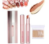 Sufficientlg Glitter Gradient Eyeshadow Stick, Waterproof Dual Color Gradient Stick Eye shadow Pen, Jelly Shimmer Long Lasting Eye Shadow Sticks for Glitter Makeup (06#)