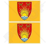 SUFFOLK County Flag Ipswich, England Britain UK 4" (100mm) Vinyl Bumper Stickers, Decals x2