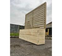 Suffolk Planter and Trellis (Pack of 4) - Wood - L210 x W40 x H180 cm Buttercup Farm Brown One Size